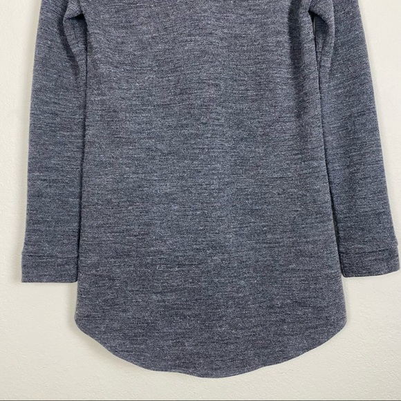 Reformation Flax Blend Fleece Knit Tunic Sweater Top Charcoal Gray - Picture 3 of 7